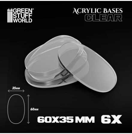 Acrylic Oval Base 60x35mm CLEAR