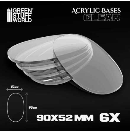 Acrylic Bases - Oval Pill 90x52mm CLEAR