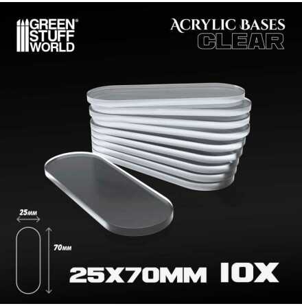 Acrylic Bases - Oval Pill 25x70mm CLEAR