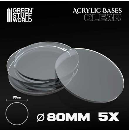 Acrylic Bases - Round 80 mm CLEAR