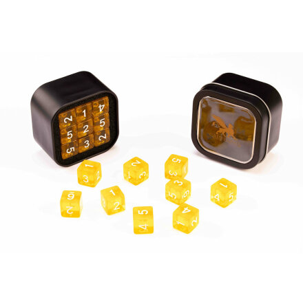 D6 Transparent Series: Yellow - Numbers: White