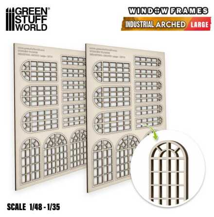 Industrial Arched Miniature Windows - Large