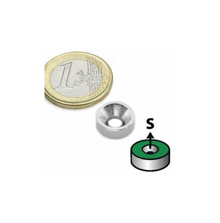Disc magnet  12 mm, height 4 mm, holds approx. 1,6 kg (5)